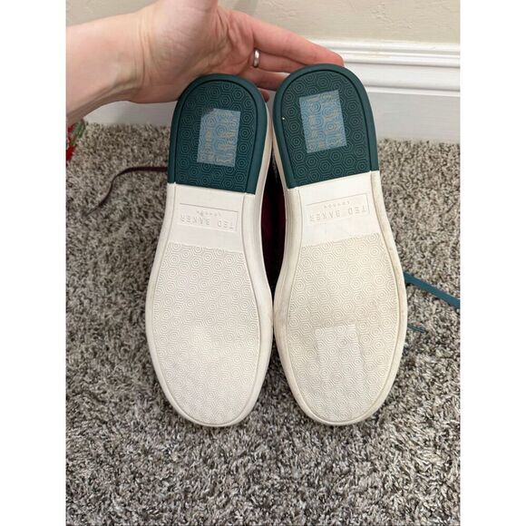 New TED BAKER London $195  Burgundy Felt Colorblock Miykal Hi Top Sneakers US 9, main image 7